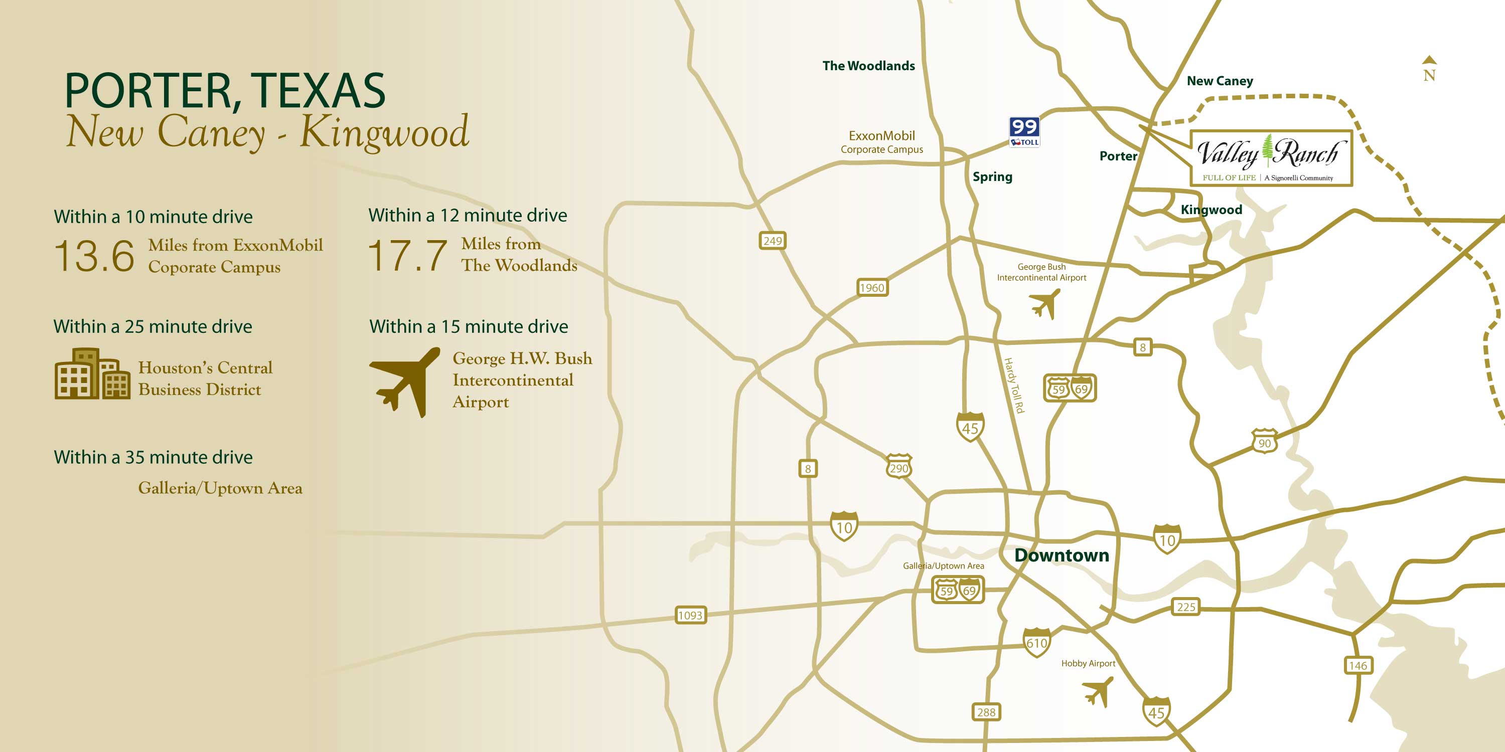 Map of New Caney and Kingwood Area